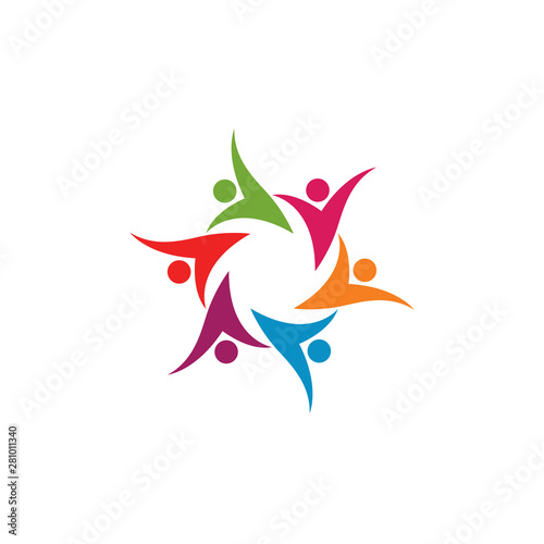 Adoption and community care Logo template vector icon 