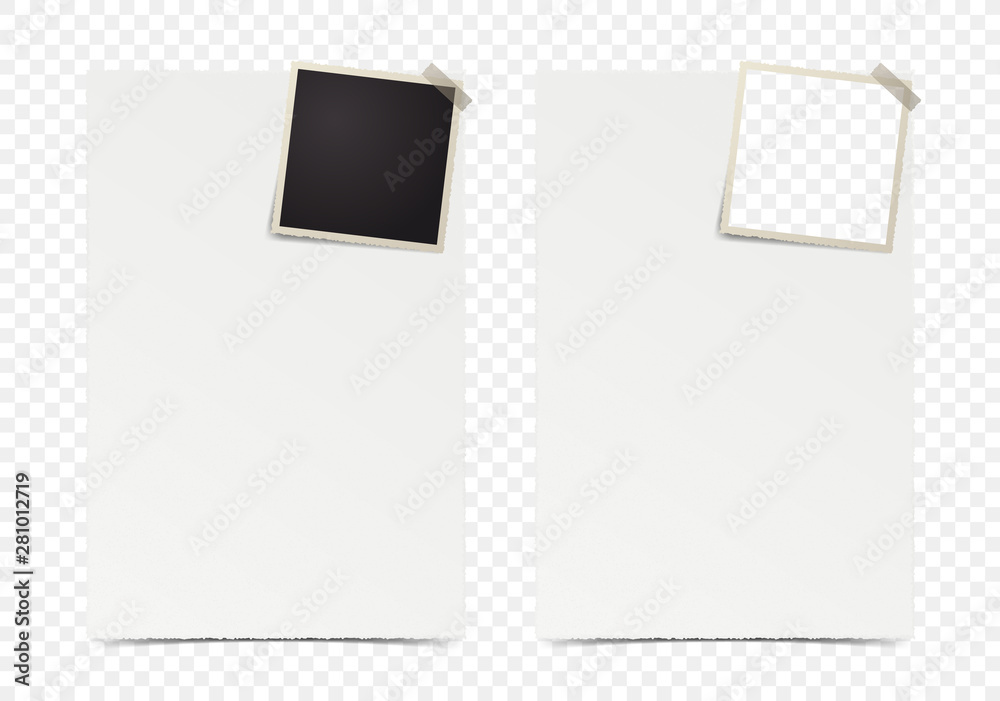 Deckle edge photo frame with piece of paper on transparent background Deckle edge photo frame with piece of paper on transparent background
