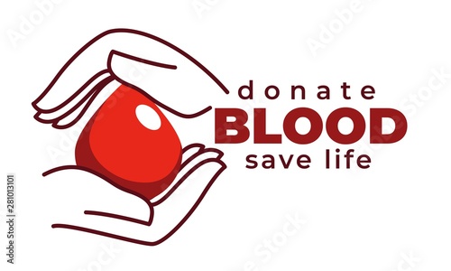 Donate blood and save life isolated icon transfusion