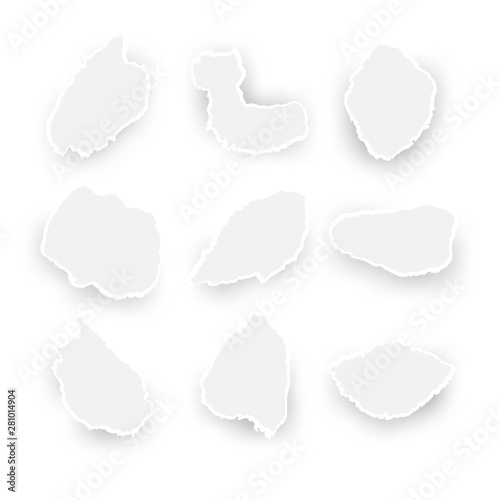 Vector Paper Stickers with Torn Edges