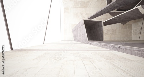 Fototapeta Naklejka Na Ścianę i Meble -  Abstract brown and beige concrete interior. 3D illustration and rendering.