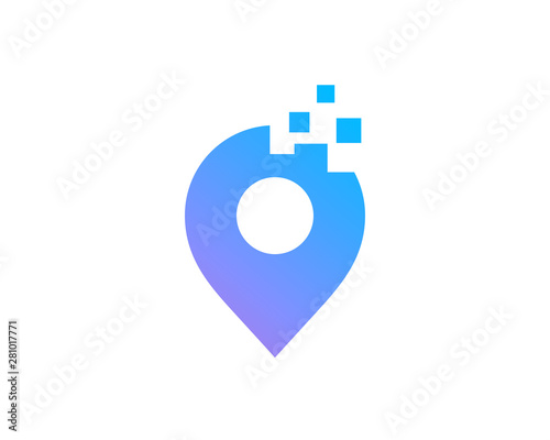 Geotag or location pin logo icon design