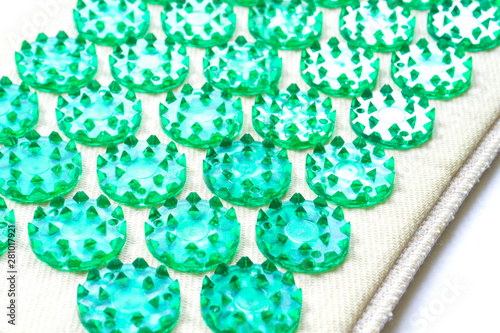 needle applicator close-up, isolate on white background. photo