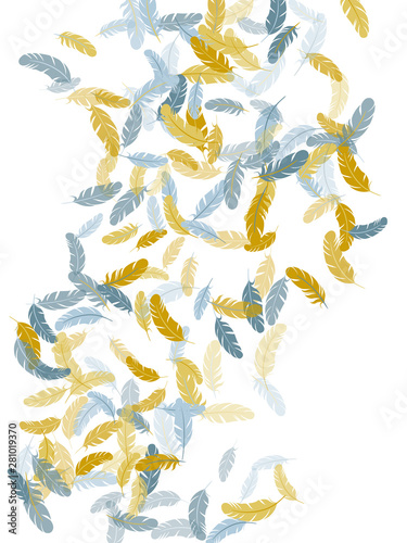 Falling feather elements soft vector design.