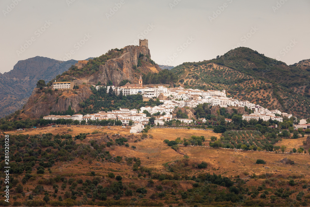 Zahara de la Sierra, one of the famous white towns from Cadiz region at Andalucia, Spain.