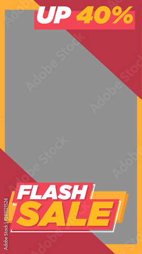 Modern promotion web banner for social media mobile apps