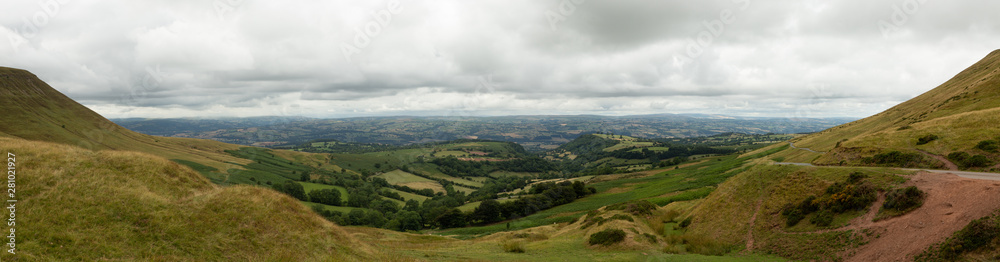 panorama of the Welsh countryside