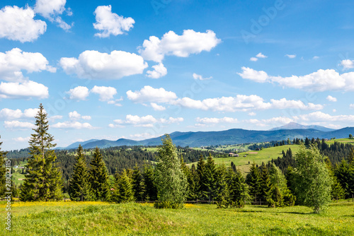 Сlear day in a mountain village.