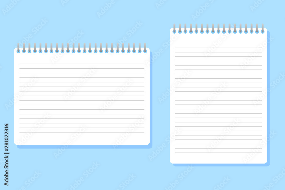two notebooks of different sizes placed on a blue background two notebooks of different sizes placed on a blue background