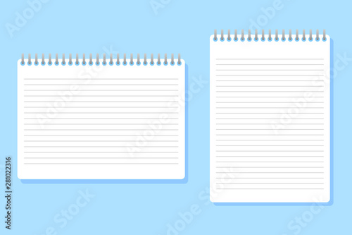 two notebooks of different sizes placed on a blue background