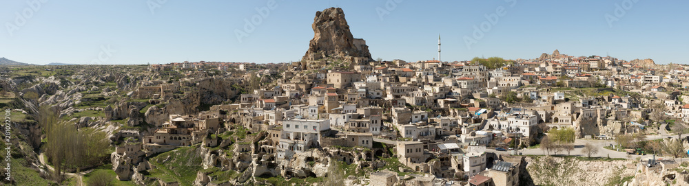 panorama of the village of Ortahisar in the Cappadocia region of Turkey