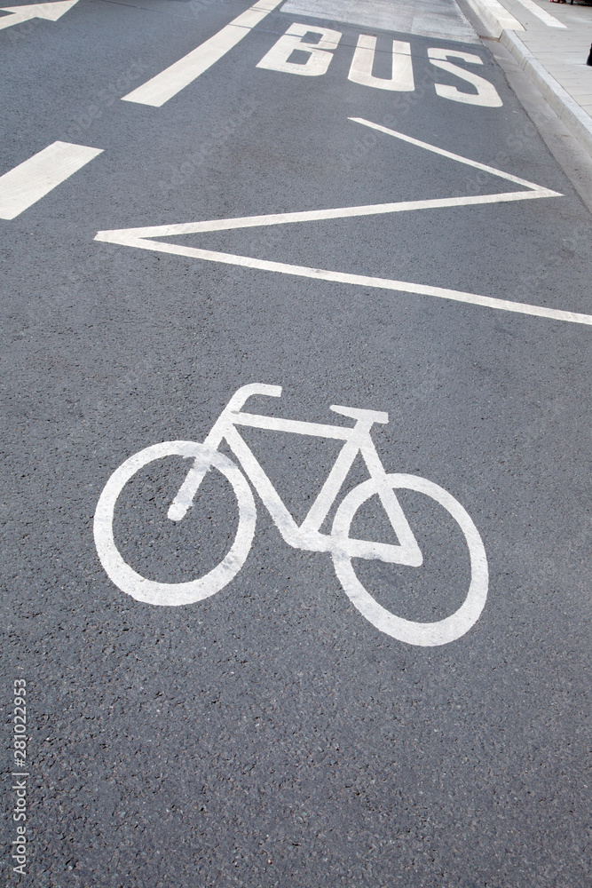 Cycle Path and Bus Lane; Frankfurt Cycle Path and Bus Lane; Frankfurt
