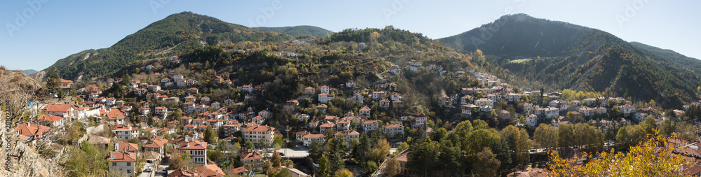panorama of the village of Goynuk in the Bolu mountains in Turkey