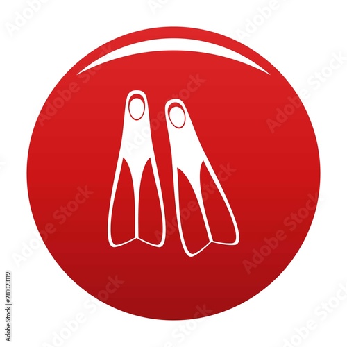 Flippers icon. Simple illustration of flippers vector icon for any design red