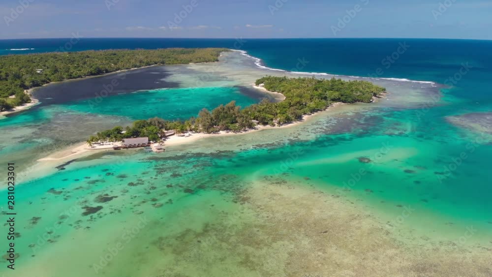 Drone aerial view of Erakor Island, Vanuatu, near Port Vila