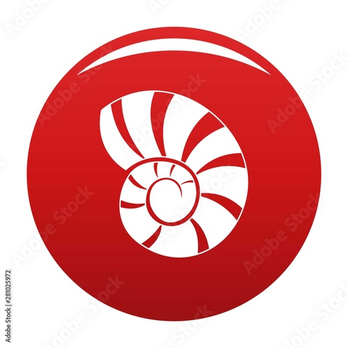 Reef shell icon. Simple illustration of reef shell vector icon for any design red