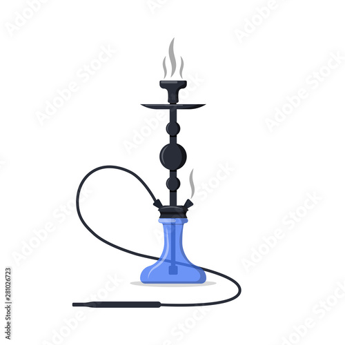 Hookah isolated on white background. Turkish lifestyle concept. Vector flat design