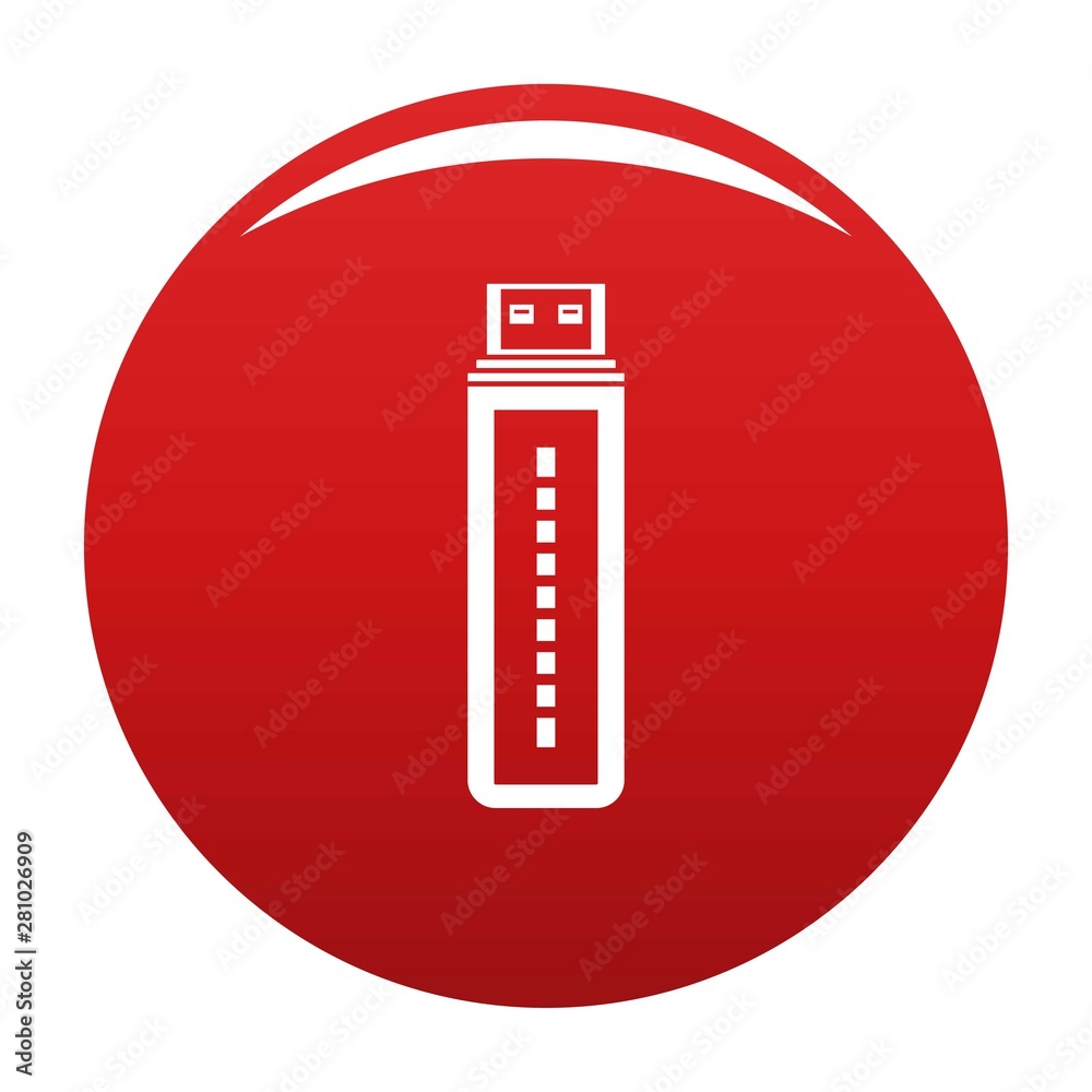 Flash drive icon. Simple illustration of flash drive vector icon for any design red Flash drive icon. Simple illustration of flash drive vector icon for any design red