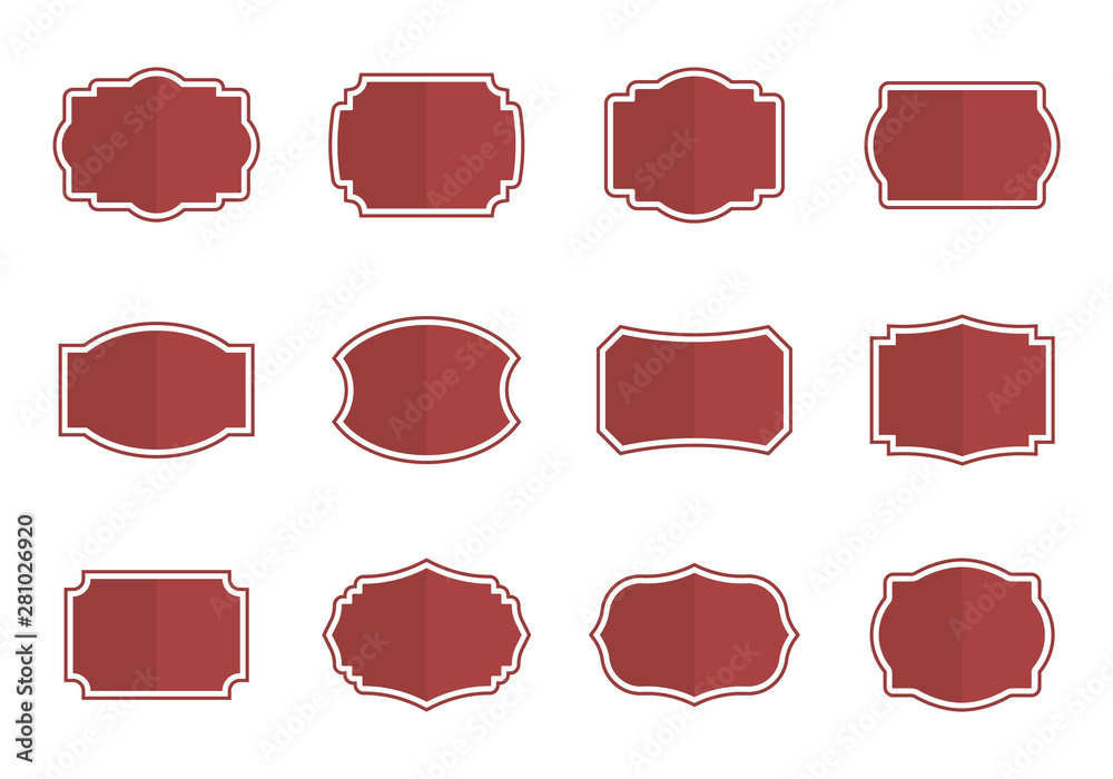 Fotografie vintage blank label set in flat vector illustration