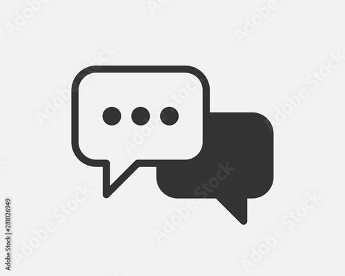 Talk bubble speech icon. Blank empty bubbles vector design elements. Chat on line symbol template. Dialogue balloon sticker silhouette.