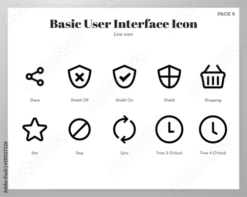 Basic UI icons Line pack photo