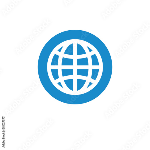 Finance icon. Vector illustration isolated on white background. Globe symbol.