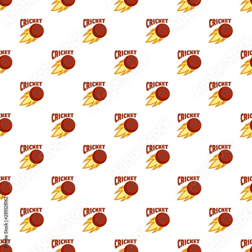 Red fire ball cricket pattern seamless vector repeat for any web design