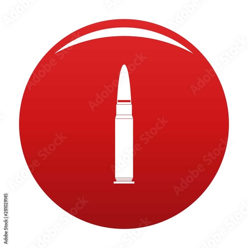 Cartridge for weapon icon. Simple illustration of cartridge for weapon vector icon for any design red