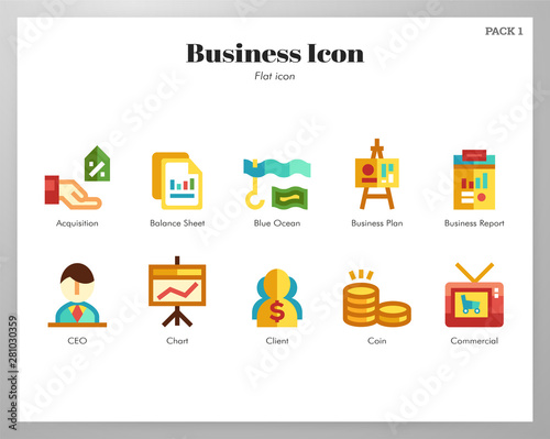 Business icons flat pack