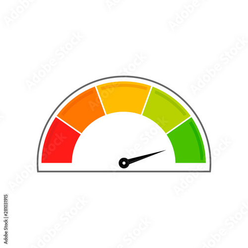 Speedometer icon. Info-graphic. Right position. White background.