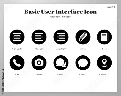 Basic UI icons rounded solid pack