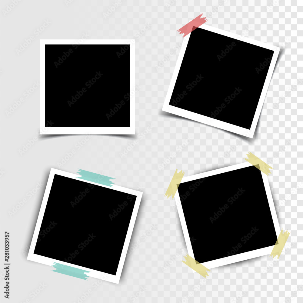 Photo frames vintage collection. Photo Frames in Vintage style. Photo Frame with shadow on transparent background