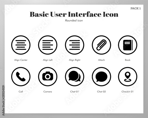 Basic UI icons rounded pack