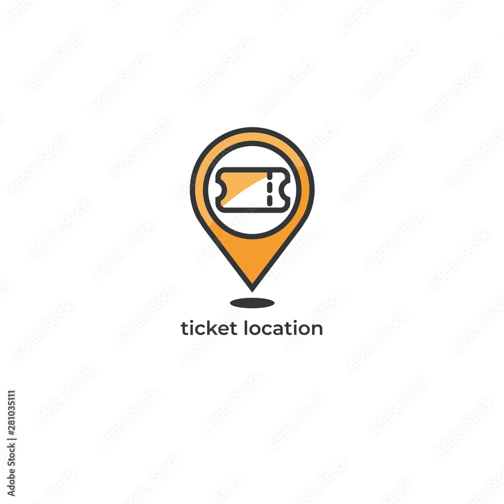 ticket location logo vector icon ilustration ticket location logo vector icon ilustration