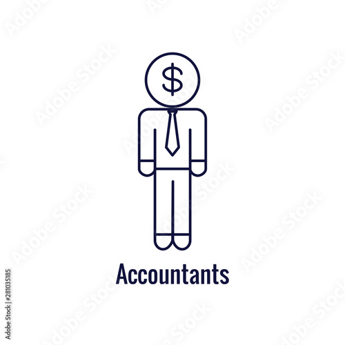 Accountant or Accounting Icon Set w money, accounting & similar concept