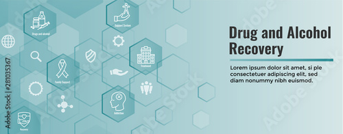 Drug and Alcohol Dependency Icon Set & Web Header Banner