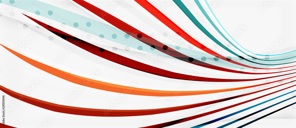 Obraz premium Trendy color stripes lines wave, great design for any purposes. Vector line pattern. Vector geometric background