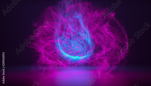 color powder explosion on black background
