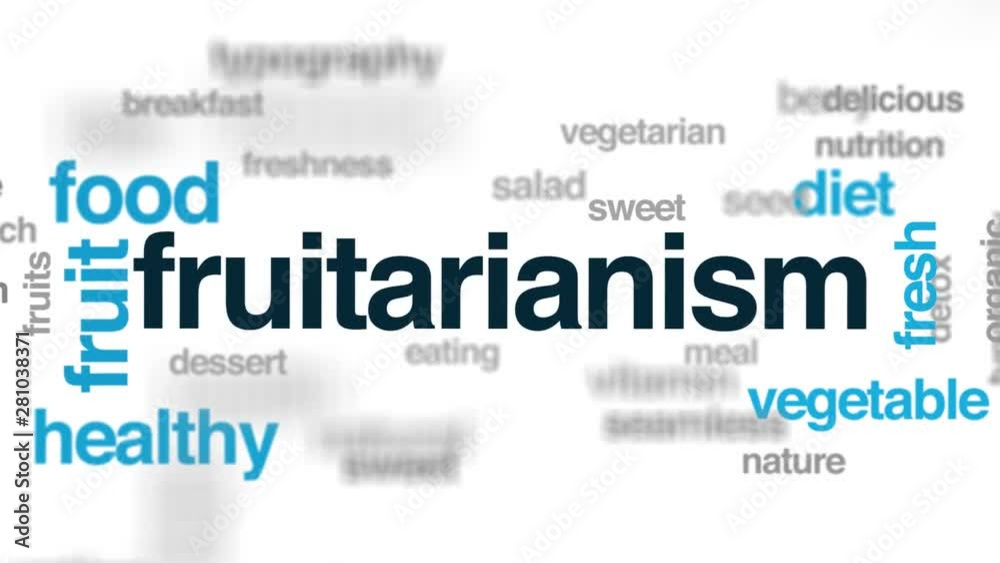 Fruitarianism animated word cloud. Kinetic typography. Fruitarianism animated word cloud. Kinetic typography.