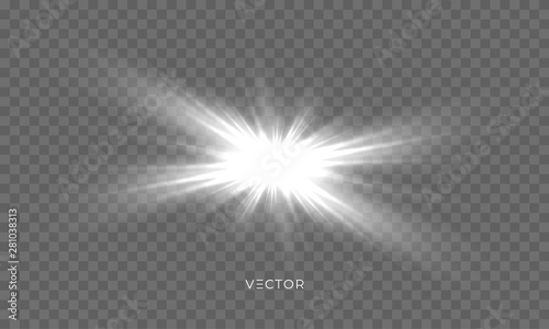 Star shine, sun light glow sparks, vector bright sparkles with lens flare effect. Isolated sun flash and starlight with shiny rays on transparent background