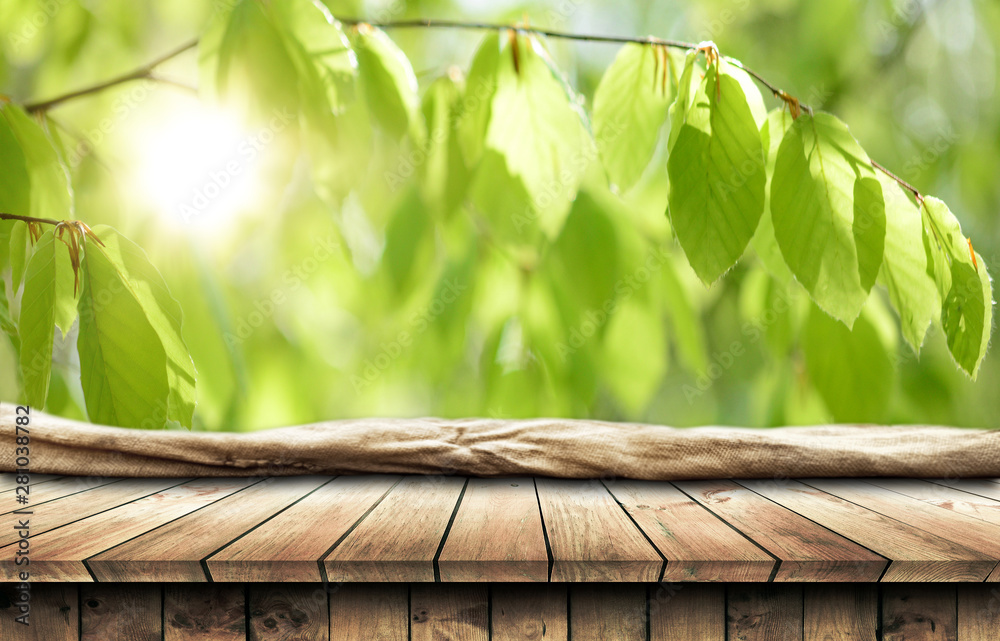 Empty wooden table background