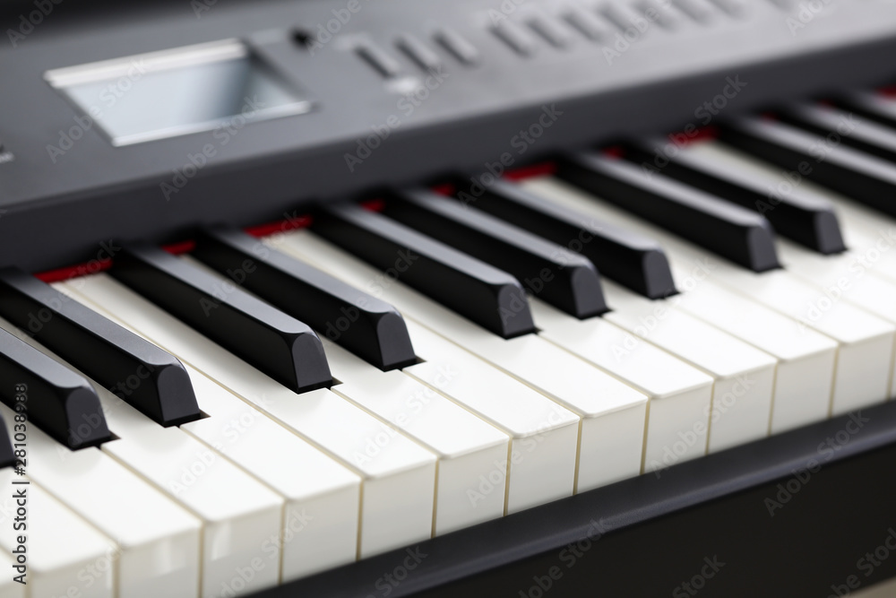 Empty piano keyboard at special angle Empty piano keyboard at special angle
