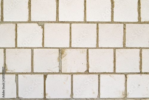 Ceramic white tile wall