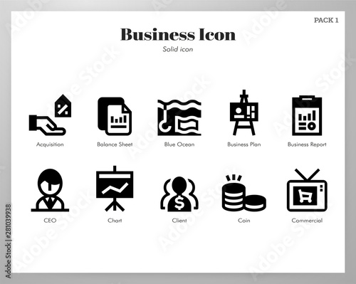 Business icons Solid pack