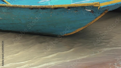 Slow Motion Shot of a Boat on the Shore photo