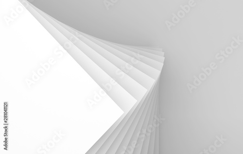 Abstract white background, decorative pile