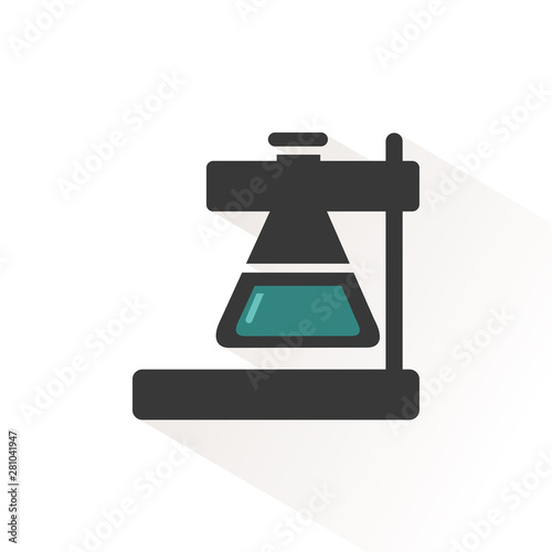 Conical flask icon. Erlenmeyer laboratory instrument. Vector illustration