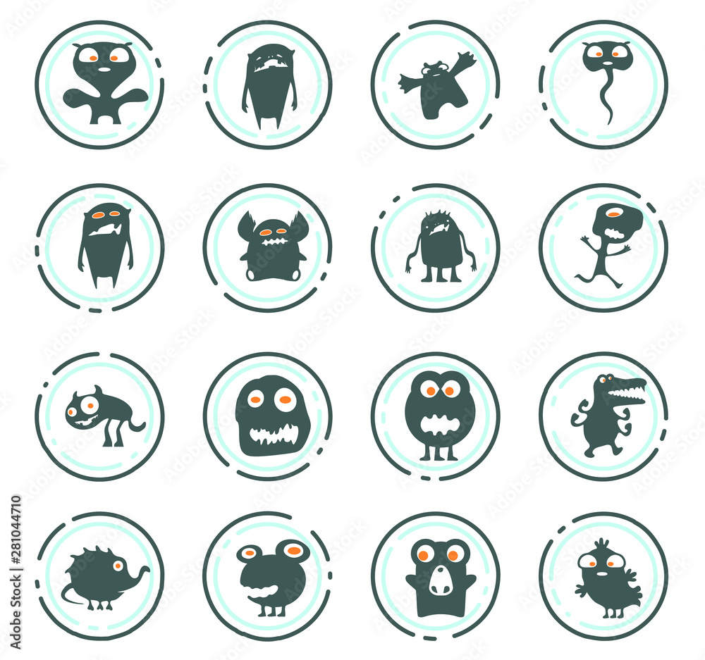 Monster icons set Monster icons set