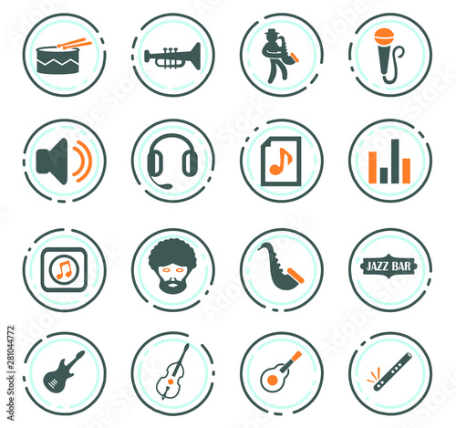 Jazz and Blues icons set