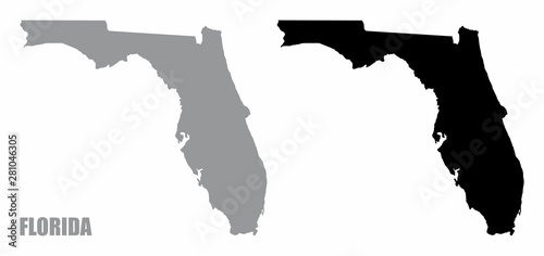 Florida silhouette maps